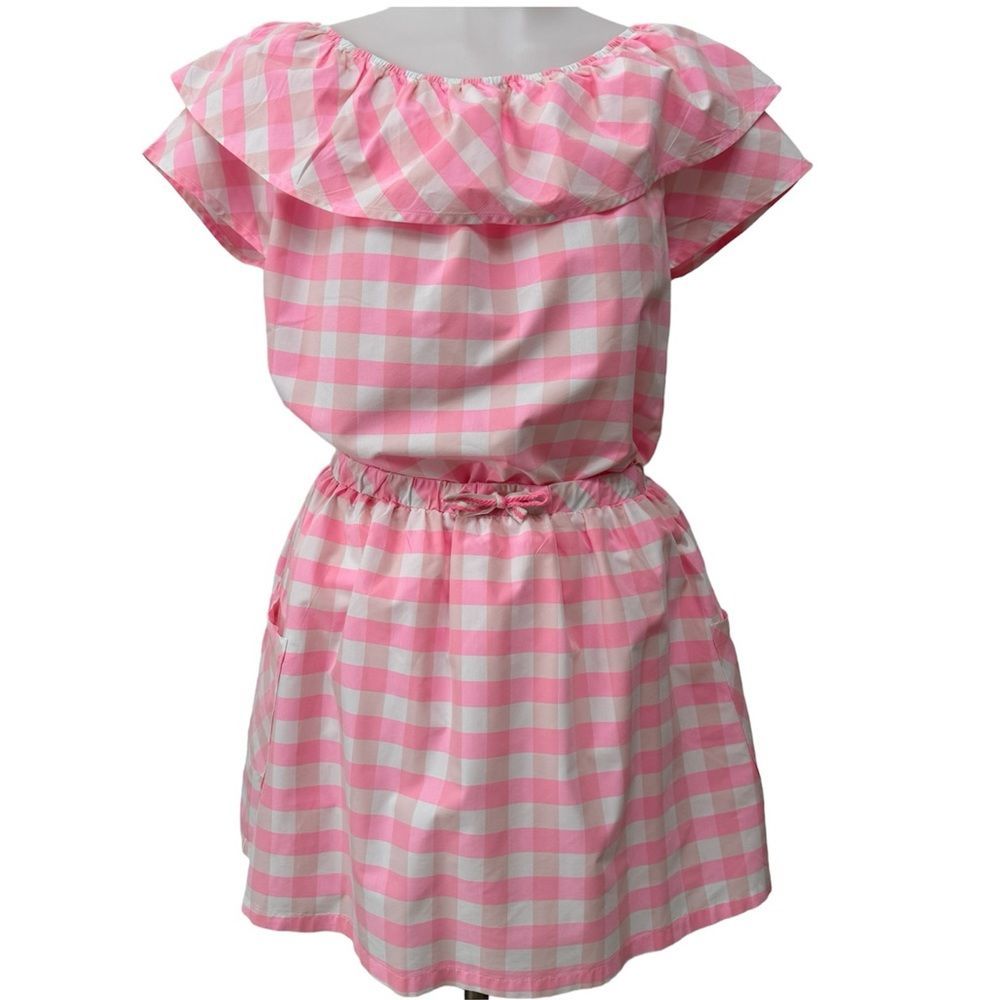 Cat & Jack Pink and White Gingham Off-Shoulder Matching Set